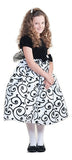 Crayon Kids Girls' White Black Velvet Party Dress with Sash - Oasislync