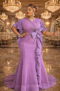 Lavender Luxe Embellished Evening Gown – Statement Couture Dress