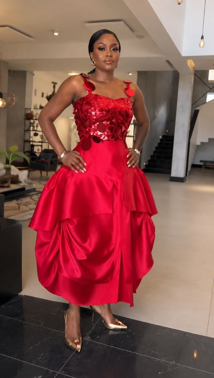 The Amara Red Statement Dress