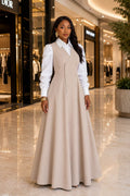 Timeless Elegance Beige Two-Piece Maxi Dress Set