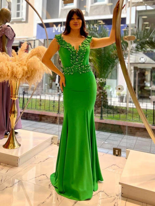 Evening Dress With Beading Cascading Petals - Oasislync