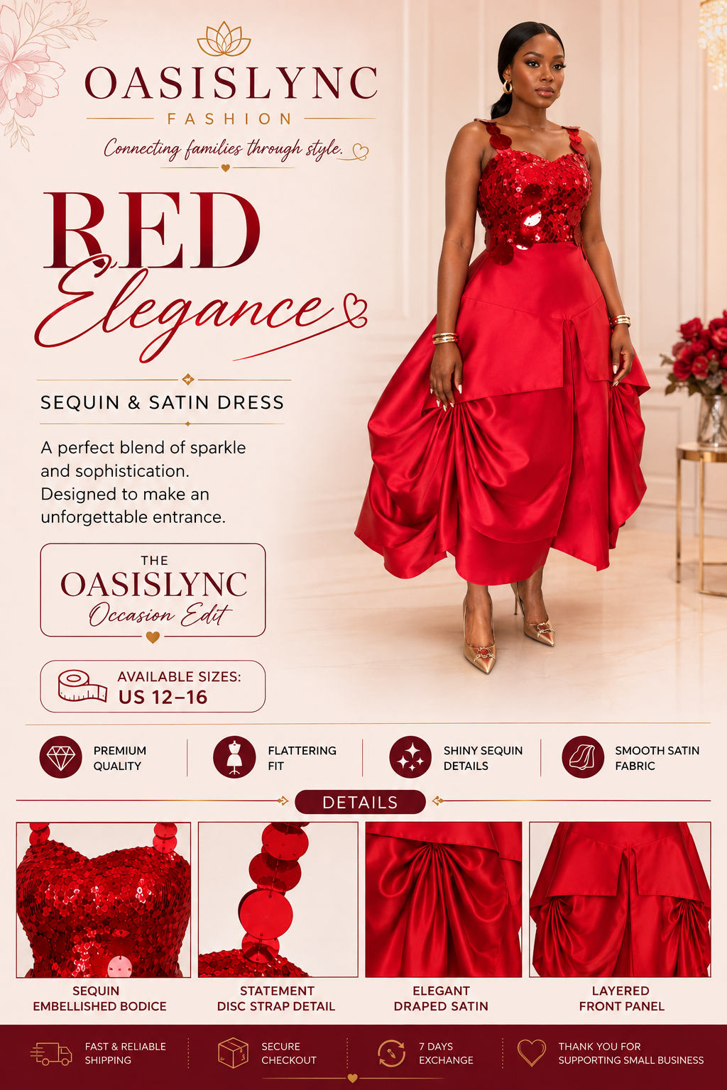 The Amara Red Statement Dress