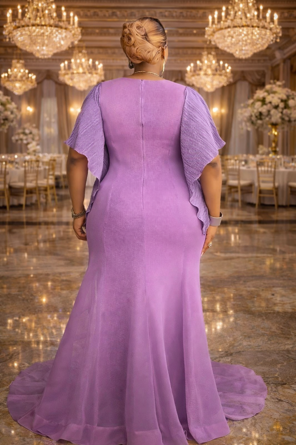 Lavender Luxe Embellished Evening Gown – Statement Couture Dress