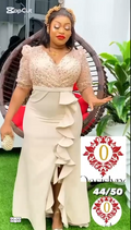 Sequin Bodice and Crepe Skirt Formal Dress with Front Slit and Draped Detail - Oasislync