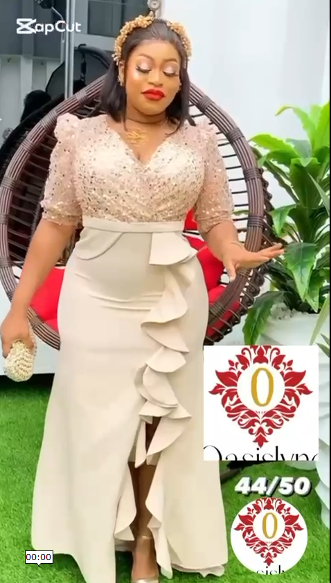 Sequin Bodice and Crepe Skirt Formal Dress with Front Slit and Draped Detail - Oasislync