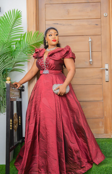Off Shoulder Ruffle Detail Maxi Dress