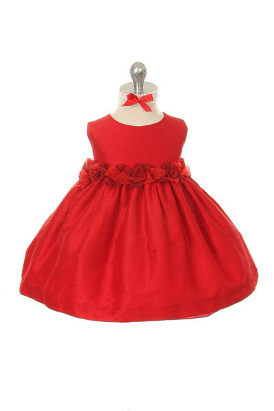 Baby Girl's Red Dupioni Holiday Party Dress - Oasislync