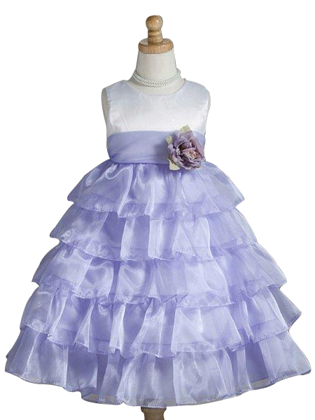 Crayon Kids Ivory and Purple Flower Girl Party Dress - Oasislync