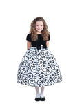 Crayon Kids Girls' White Black Velvet Party Dress with Sash - Oasislync