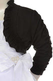 Girls' Black Bolero Jacket with Ruched Sleeves - Oasislync