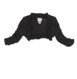 Girls' Black Bolero Jacket with Ruched Sleeves - Oasislync