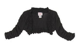 Girls' Black Bolero Jacket with Ruched Sleeves - Oasislync