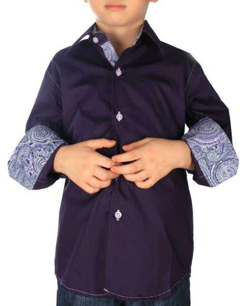 Boys' Purple Button-Down Shirt - Oasislync