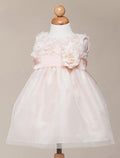 Crayon Kids Baby Girls' Peach Floral Tulle Party Dress - Oasislync