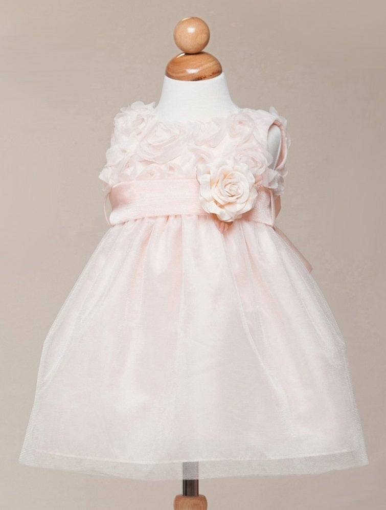 Crayon Kids Baby Girls' Peach Floral Tulle Party Dress - Oasislync
