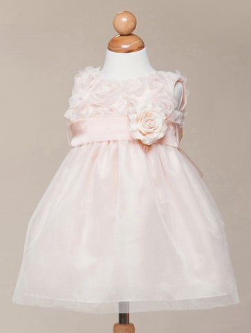 Crayon Kids Baby Girls' Peach Floral Tulle Party Dress - Oasislync