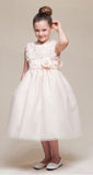 Crayon Kids Girls' Peach Floral Tulle Party Dress - Oasislync