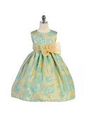 Crayon Kids Girls' Teal Ivory Flower Girl Party Dress with Bow - Oasislync