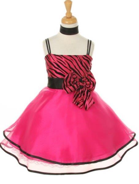 Girls' Pink Party Taffeta Dress with Scarf - Oasislync