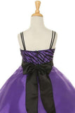 Girls' Purple Party Taffeta Dress with Scarf - Oasislync