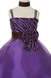 Girls' Purple Party Taffeta Dress with Scarf - Oasislync