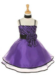 Girls' Purple Party Taffeta Dress with Scarf - Oasislync