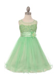 Elegant Pearl Coiled Mesh Girls Party Dress - Oasislync