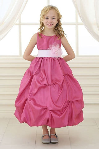 Girl Taffeta Bubble Dress in Pink - Oasislync