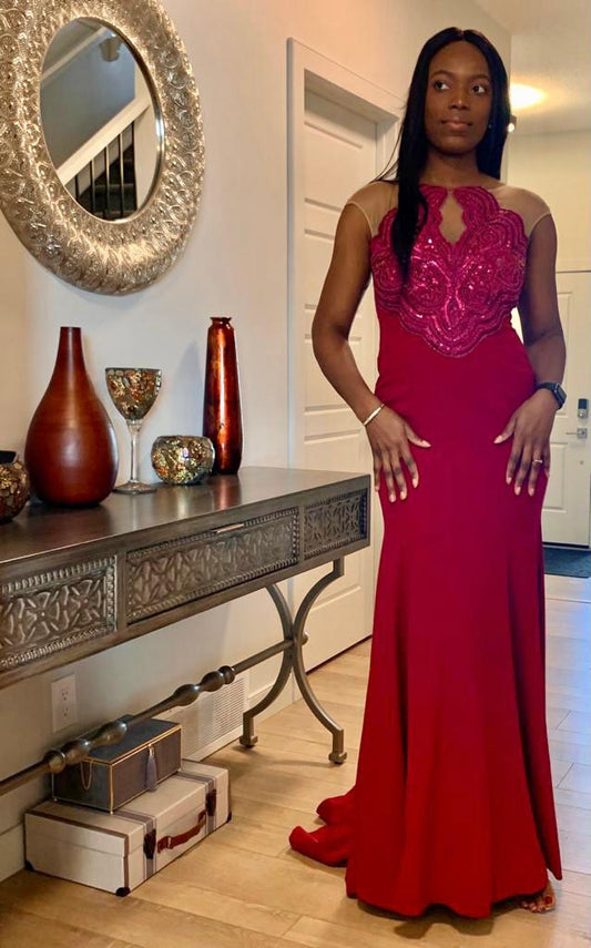 Long Fitted Mermaid Formal Dress in Magenta - Oasislync