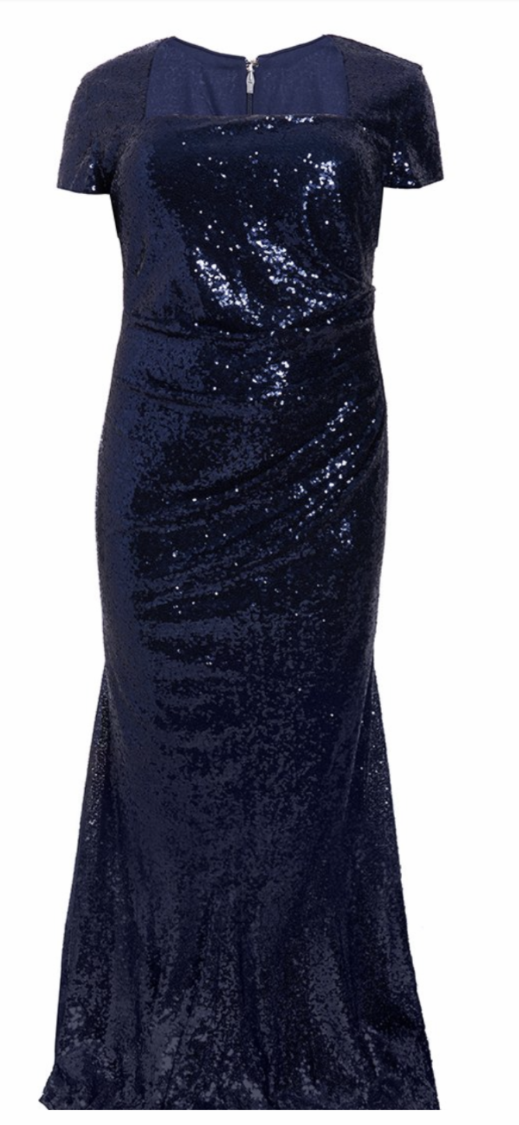 Plus Size Navy Sequuin Maxi Dress - Oasislync