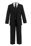 Boys' 5-Piece Black Formal Slim Fit Suit - Oasislync