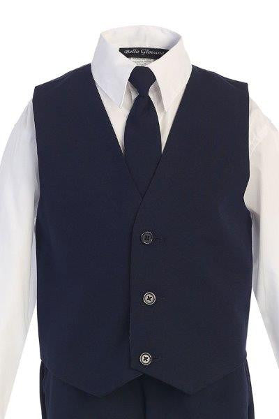 Boys' 5-Piece Navy Blue Formal Slim Fit Suit - Oasislync