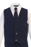 Boys' 5-Piece Navy Blue Formal Slim Fit Suit - Oasislync