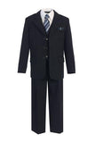 Boys' 5-Piece Navy Blue Pinstripe Formal Suit - Oasislync