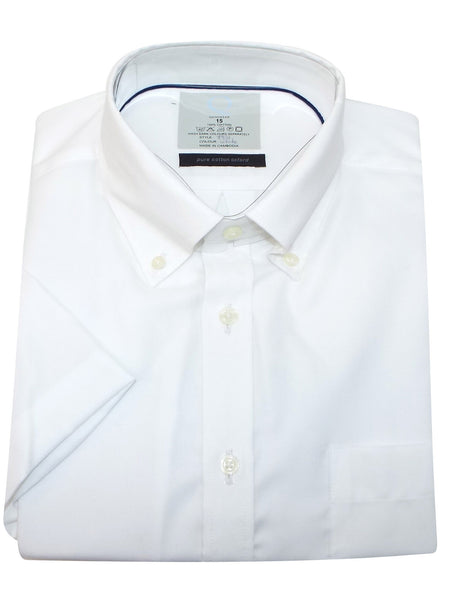 Classic Men's White Short Sleeve Oxford Dress Shirt - Oasislync