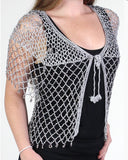 Silver Beaded Evening Cardigan - Oasislync