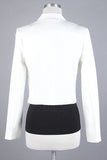 Solid White Open-Front Cropped Blazer - Oasislync