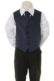 Boy's Formal Vest and Tie Set - Navy Blue - Oasislync