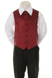 Boy's Formal Vest and Tie Set - Burgundy - Oasislync