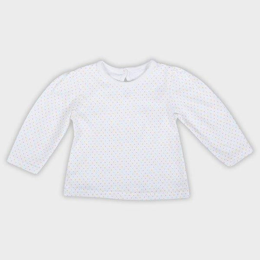 Baby Girls' White Top with Polka Dots - Oasislync