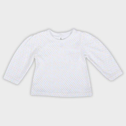 Baby Girls' White Top with Polka Dots - Oasislync