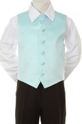 Boy's Formal Vest and Tie Set - Aqua - Oasislync