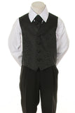 Boy's Formal Vest and Tie Set - Black - Oasislync