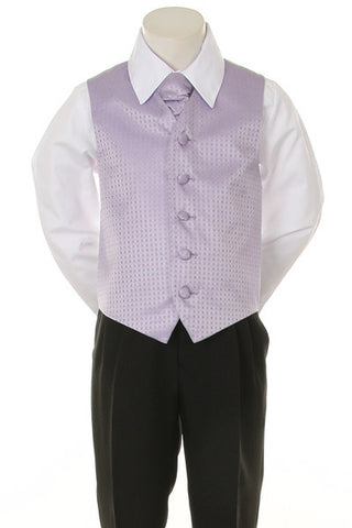 Boy's Formal Vest and Tie Set - Lilac - Oasislync