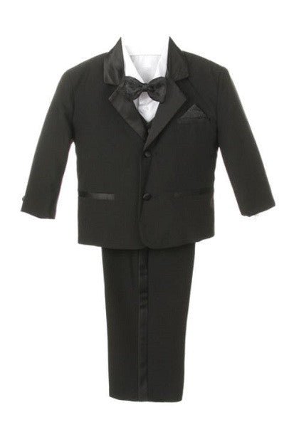 Boy Tuxedo with Satin Lapel and Side Pants Stripes - Oasislync