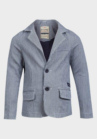 Boys’ Navy Grey Blazer with Pin Stripe Design - Oasislync