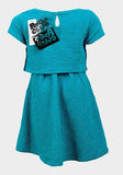 Pogo Club Embossed Fabric Teal Girls' Dress - Oasislync