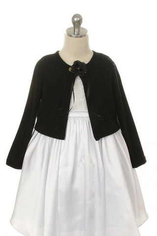 Girls' Black Long Sleeve Bolero Jacket - Oasislync