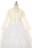 Girls' Ivory Long Sleeve Bolero Jacket - Oasislync