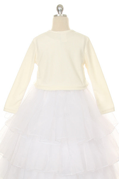Girls' Ivory Long Sleeve Bolero Jacket - Oasislync